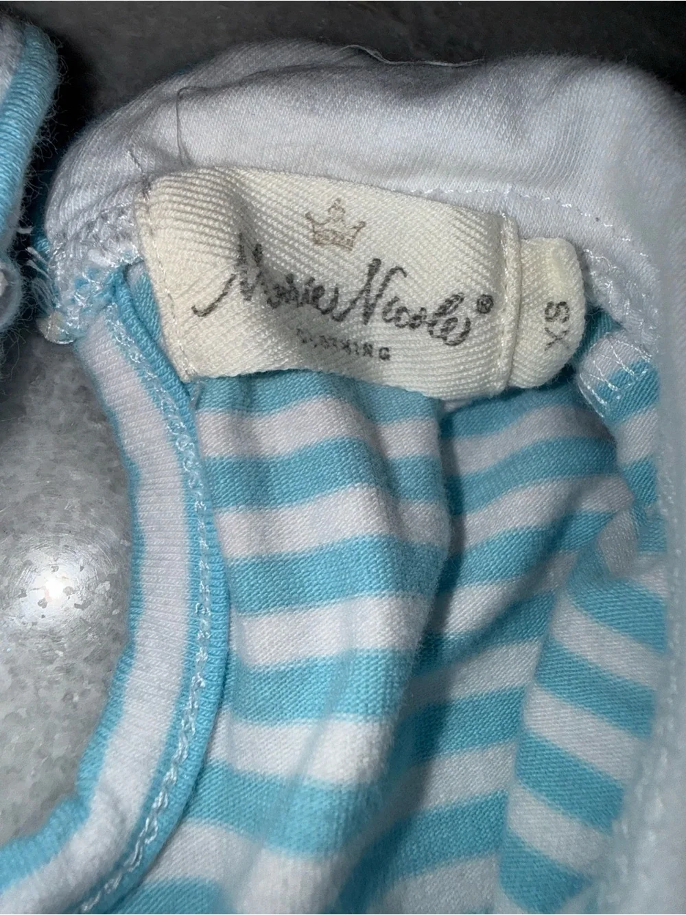 Marie Nicole Blue & White Striped Pumpkin Appliqué Girls Dress 18-24m